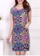 Multiple Patterns and Colors Short Sleeved Silk Dress 